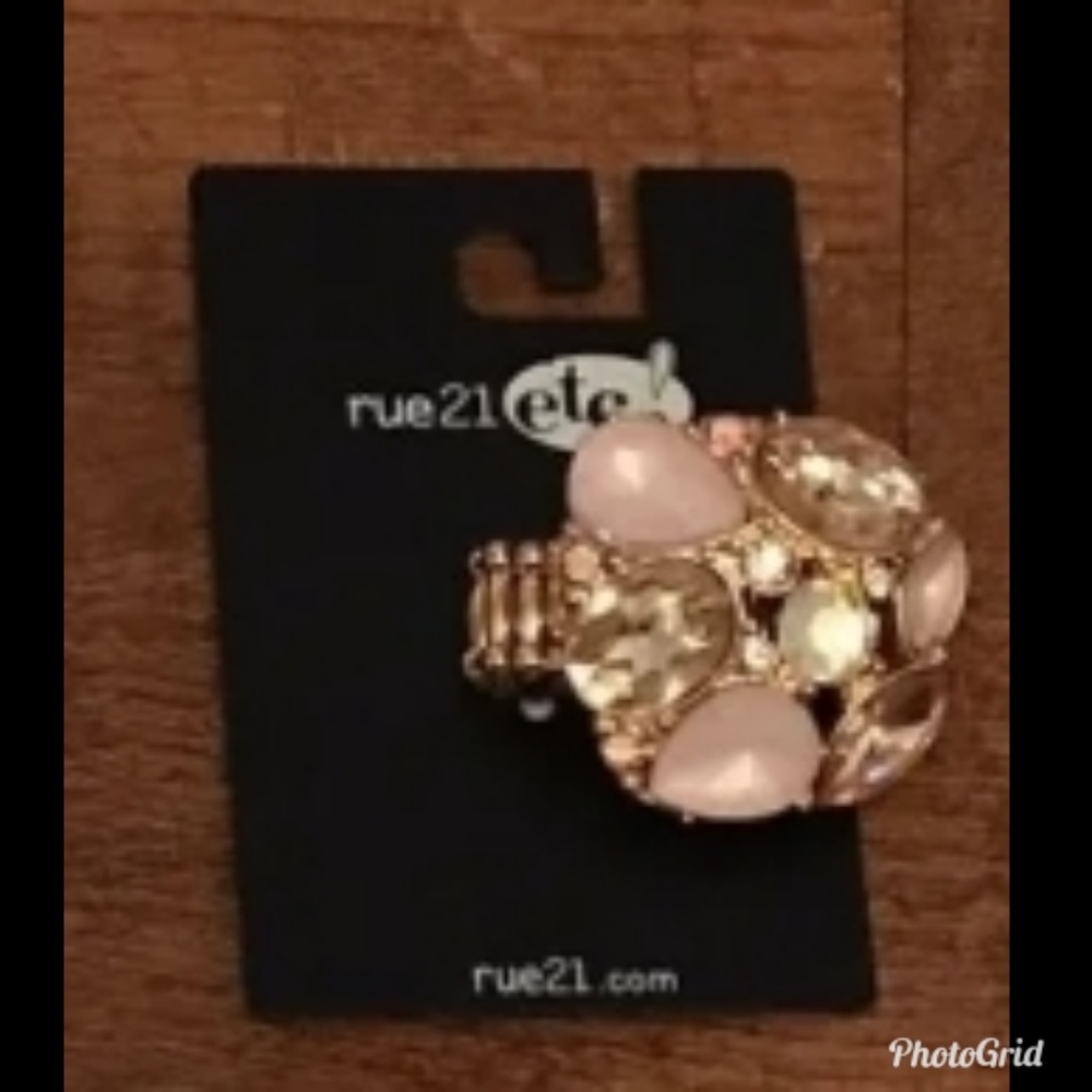 Pink Golden Stretch Ring